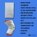 Chillflex Reusable Ice Pack Sleeves for Knee - 2 Pack Compression Sleeves for Knee Pain Relief - Great For Tendonitis, ACL, Patella, Post-Surgery Relief - Enhances Mobility & Recovery