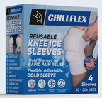 Chillflex Reusable Ice Pack Sleeves for Knee - 2 Pack Compression Sleeves for Knee Pain Relief - Great For Tendonitis, ACL, Patella, Post-Surgery Relief - Enhances Mobility & Recovery